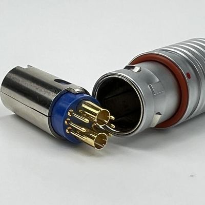 Electrical 2 Coaxial Push Pull Cable Connectors 4 Pin For Military Communications